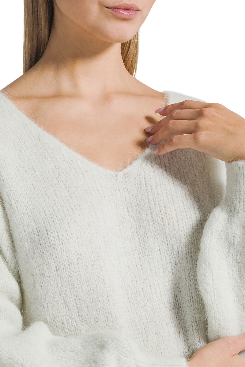 MILANA LONG SLEEVE ALPACA PULLOVER IN FROSTED MINT