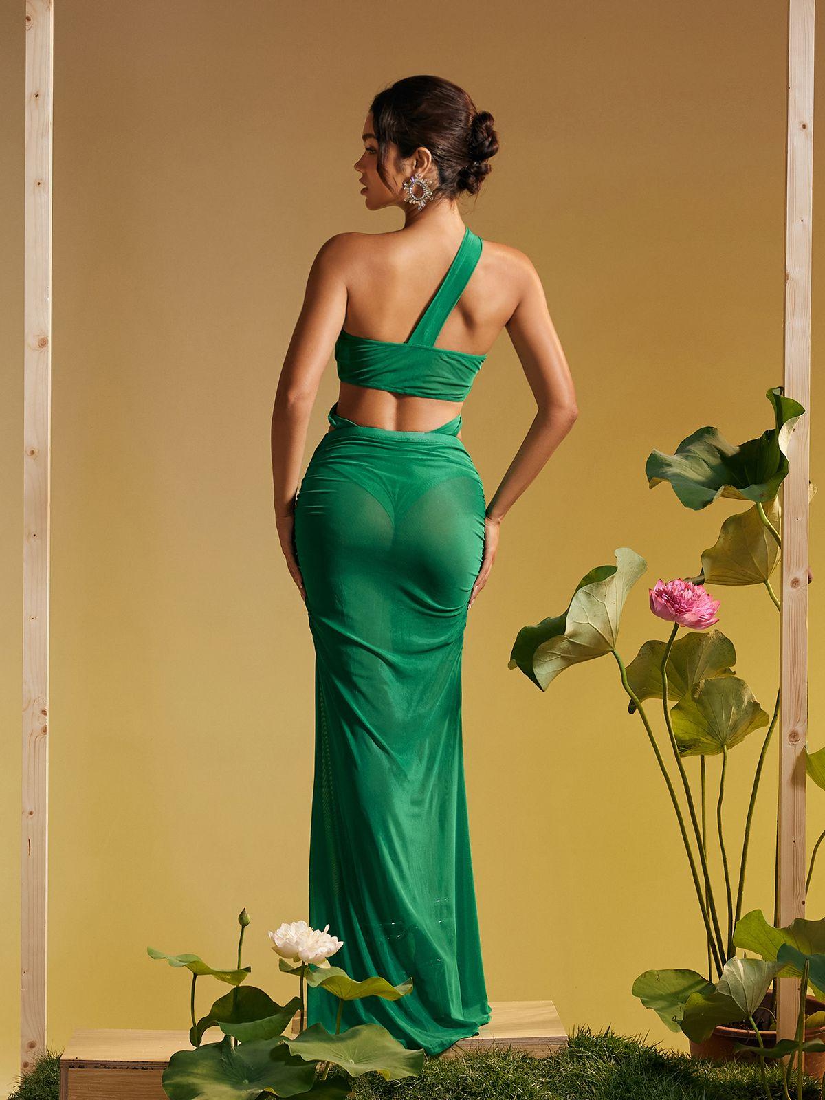 Tilly Draped Mesh Skirt Set
