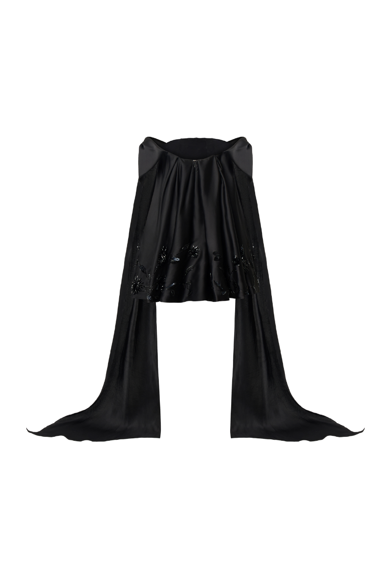 EMBELLISHMENT OFF-SHOULDER MESH MINI DRESS