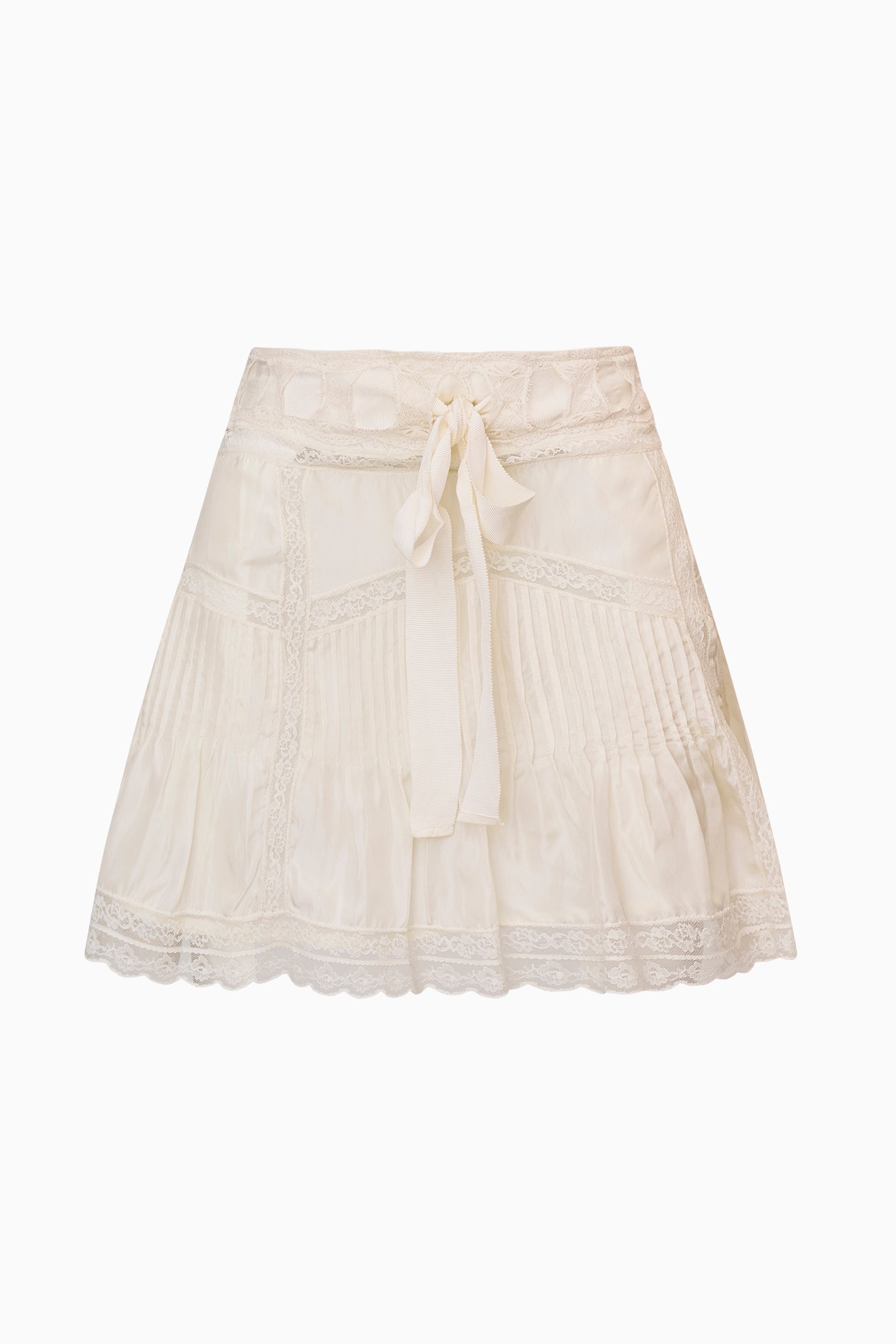 Willia Silk Lace-Detailed Mini Skirt