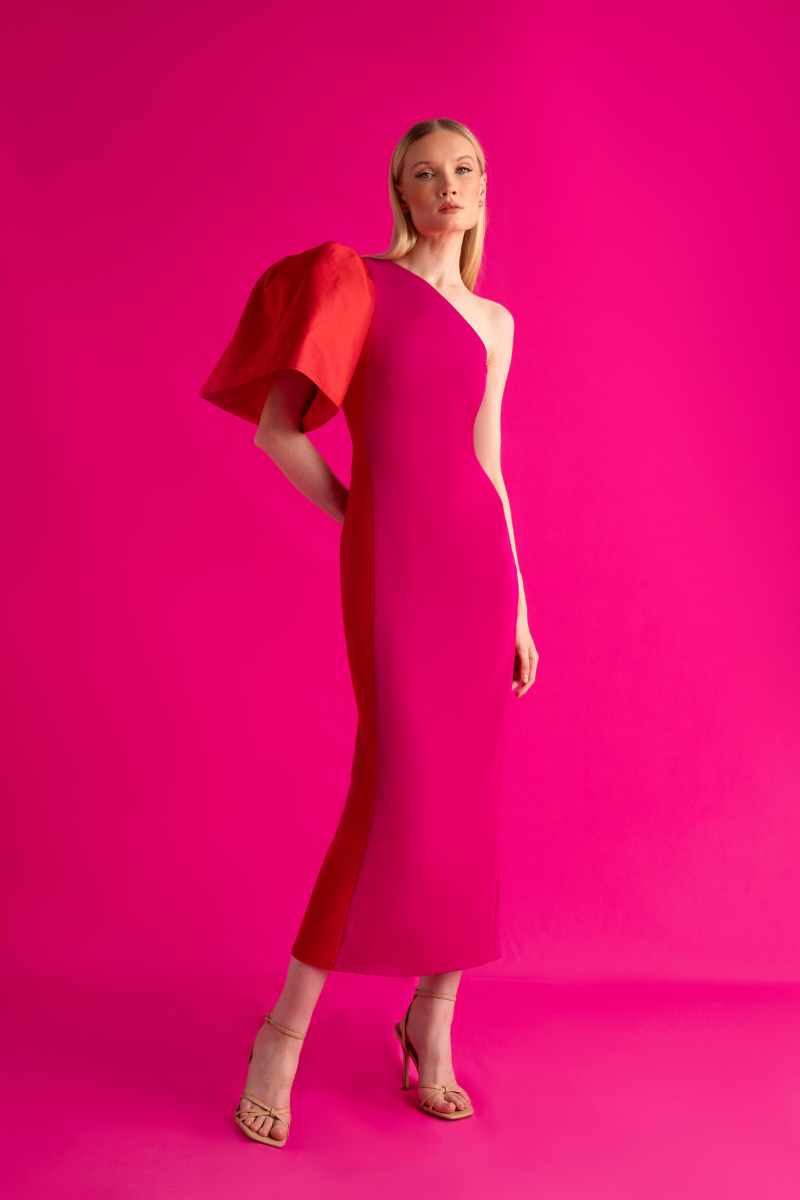 VARADERO BASIC MIDI DRESS IN PINK