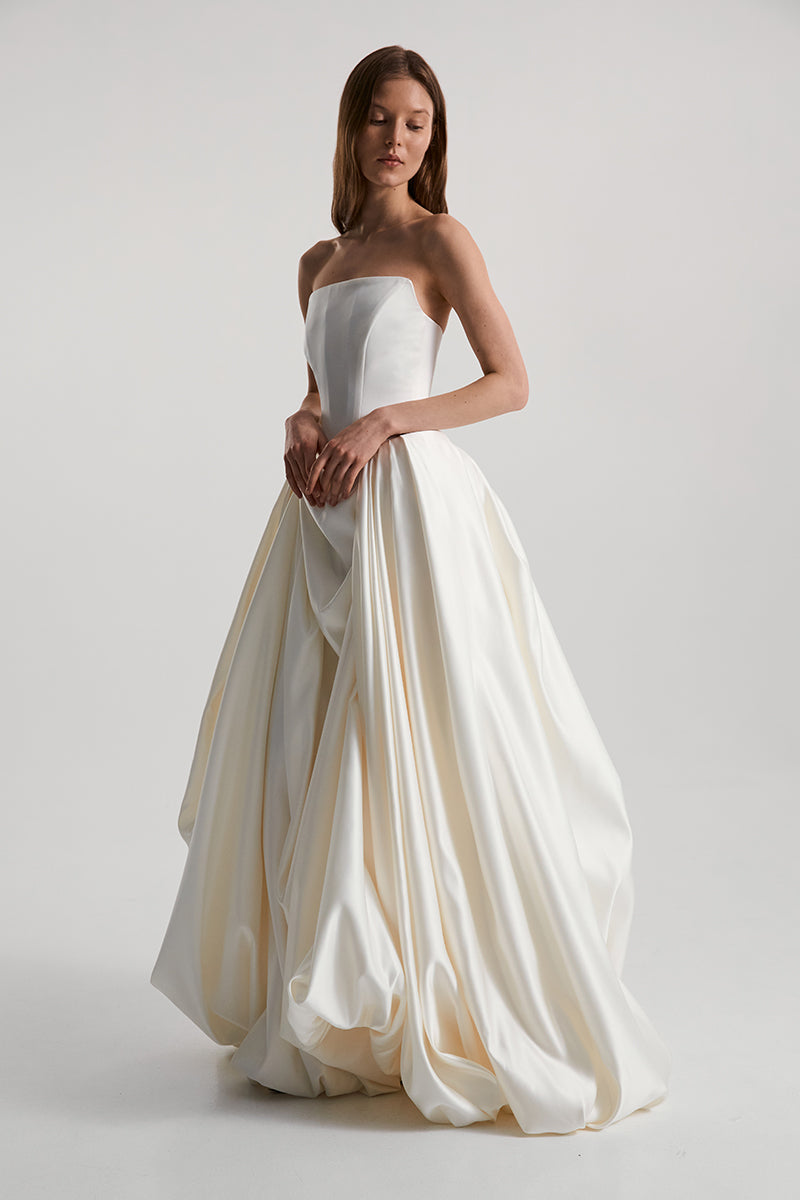 MIRA DRESS SILK IN OFF-WHITE