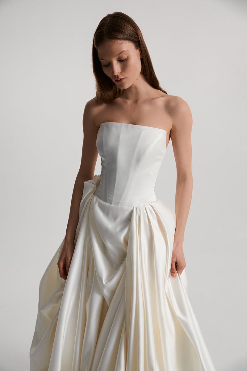 MIRA DRESS SILK IN OFF-WHITE