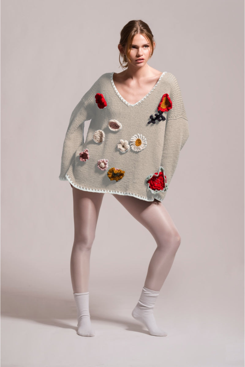 FLORA CROCHET SWEATER