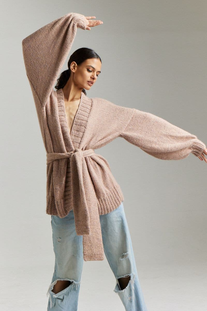DEMOISELLE OVERSIZED BELTED CARDIGAN