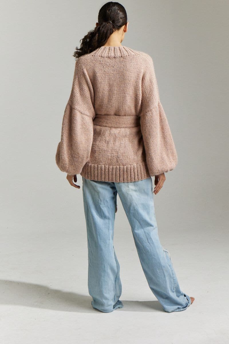 DEMOISELLE OVERSIZED BELTED CARDIGAN