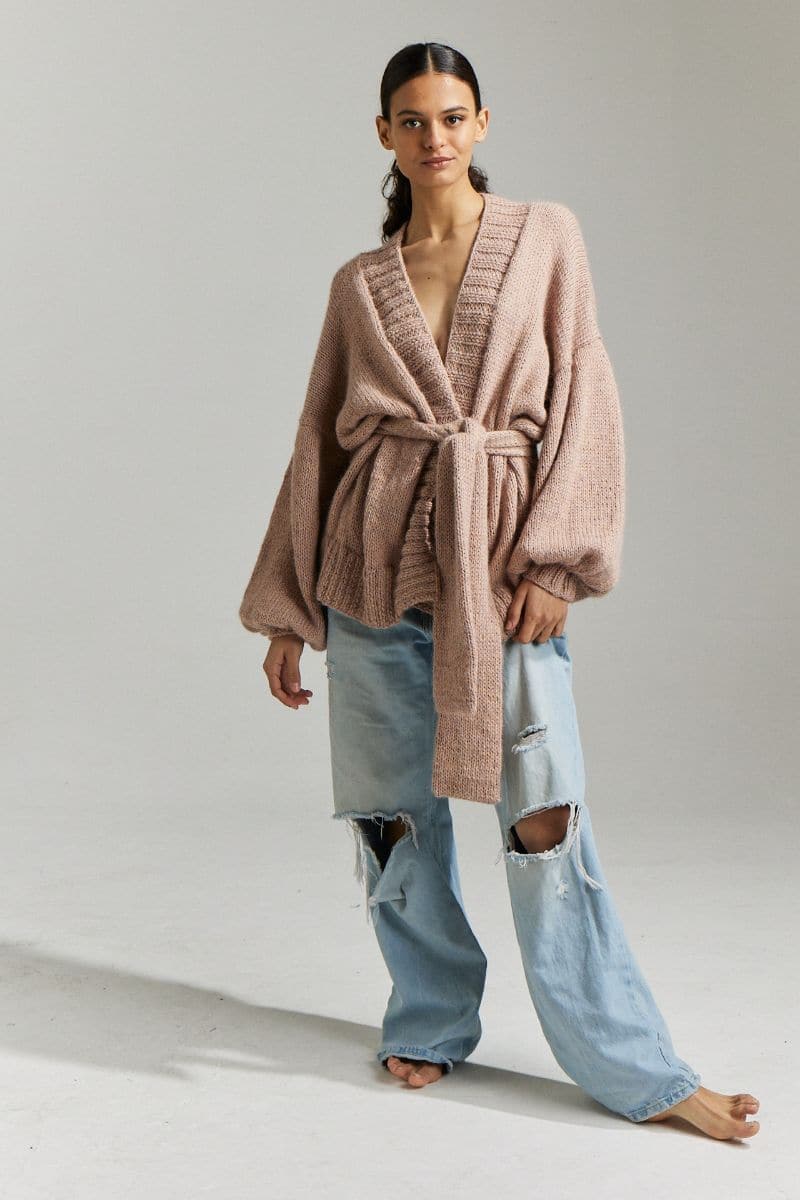 DEMOISELLE OVERSIZED BELTED CARDIGAN