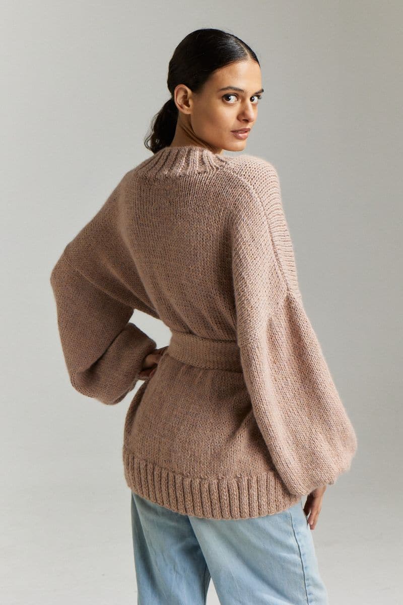 DEMOISELLE OVERSIZED BELTED CARDIGAN
