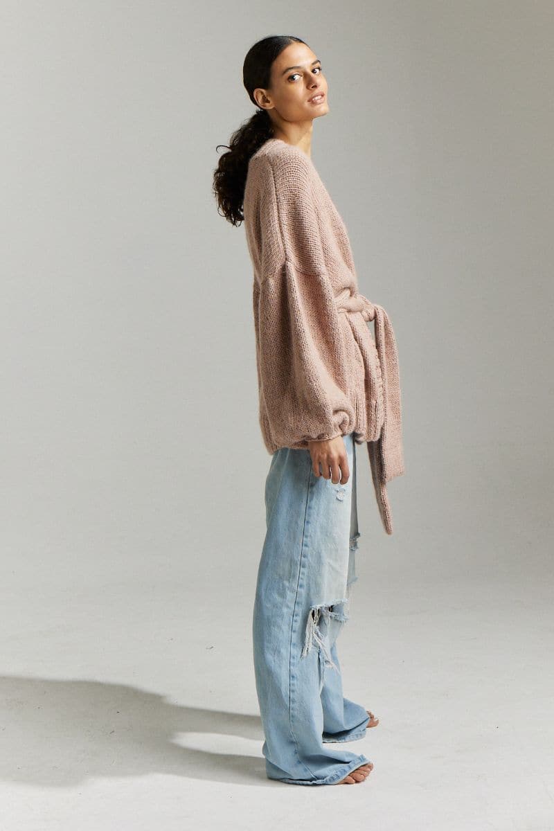 DEMOISELLE OVERSIZED BELTED CARDIGAN