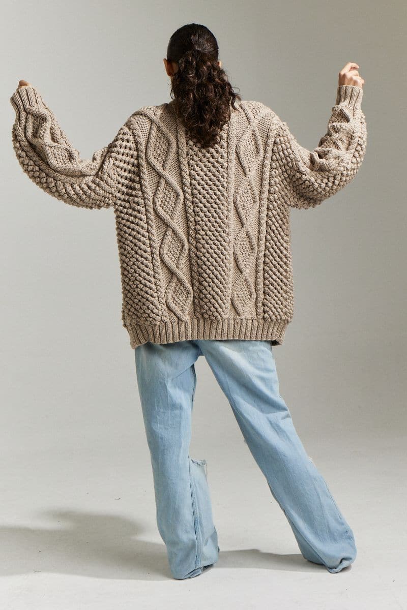 DIDI POPCORN STITCH OVERSIZED CARDIGAN