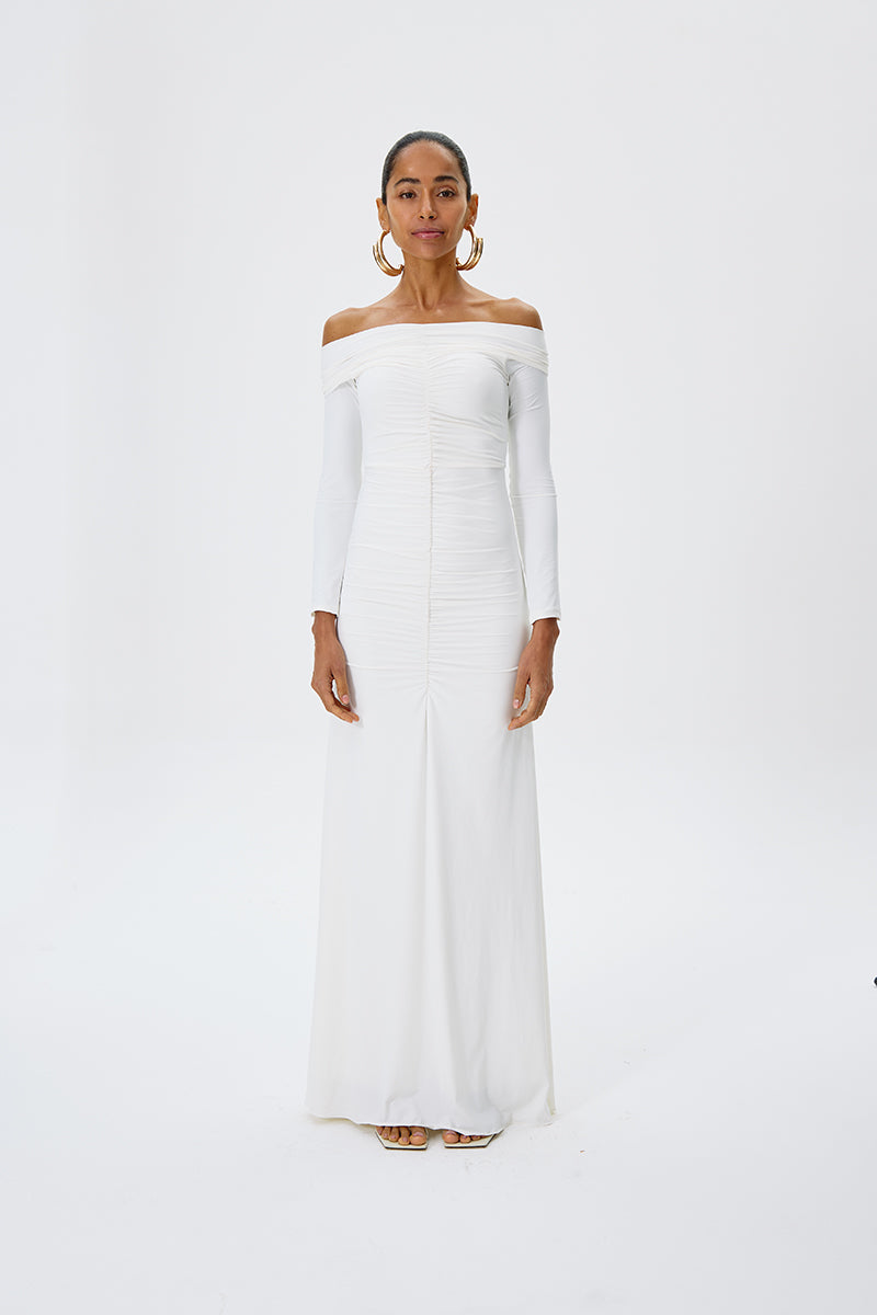 TREASURE DRESS IN OFF WHITE