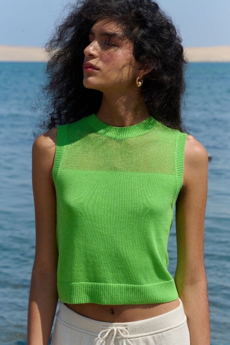 LA G LIME CROPPED VEST