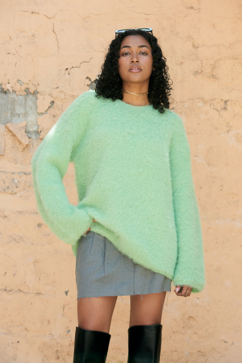 SURI KNITTED MINT CREWNECK