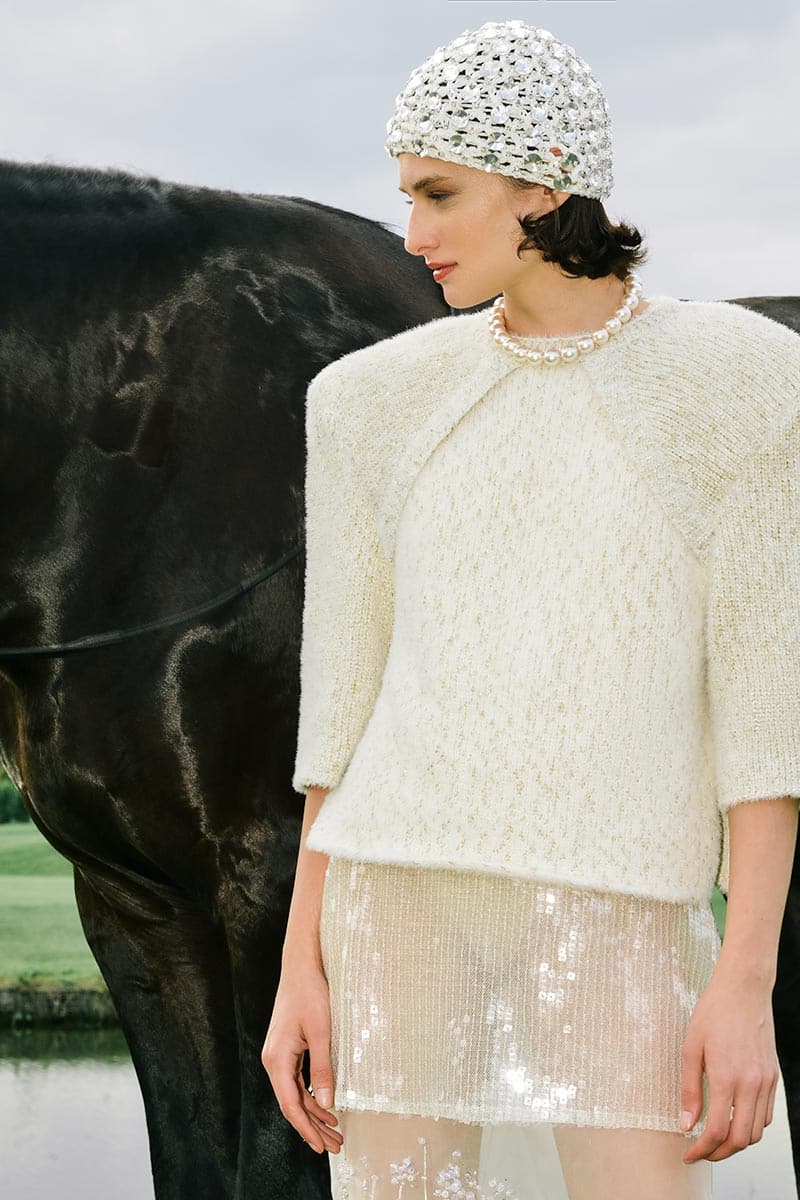 DELILAH WHITE BOX SHOULDER SWEATER