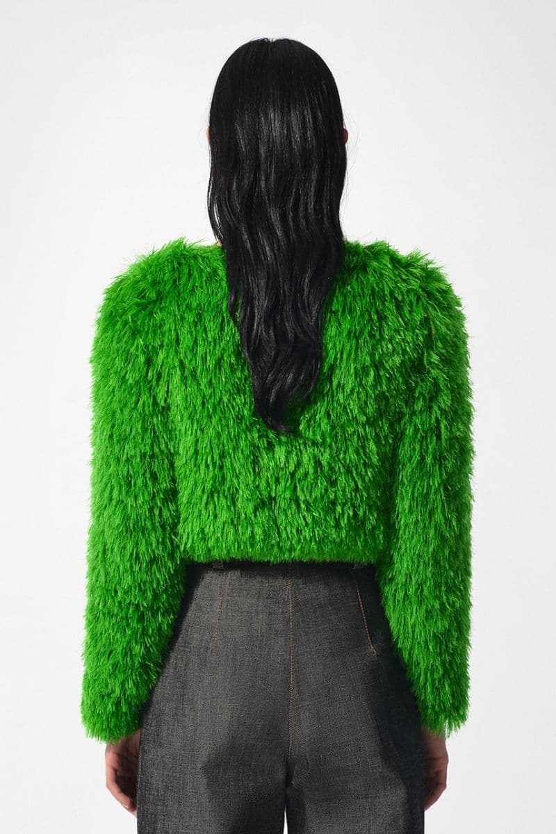 POP GREEN FLUFFY CARDIGAN