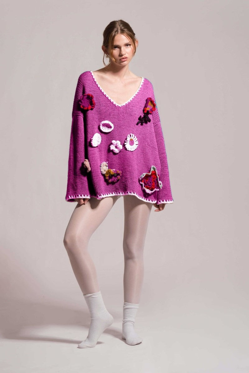 FLORA CROCHET SWEATER