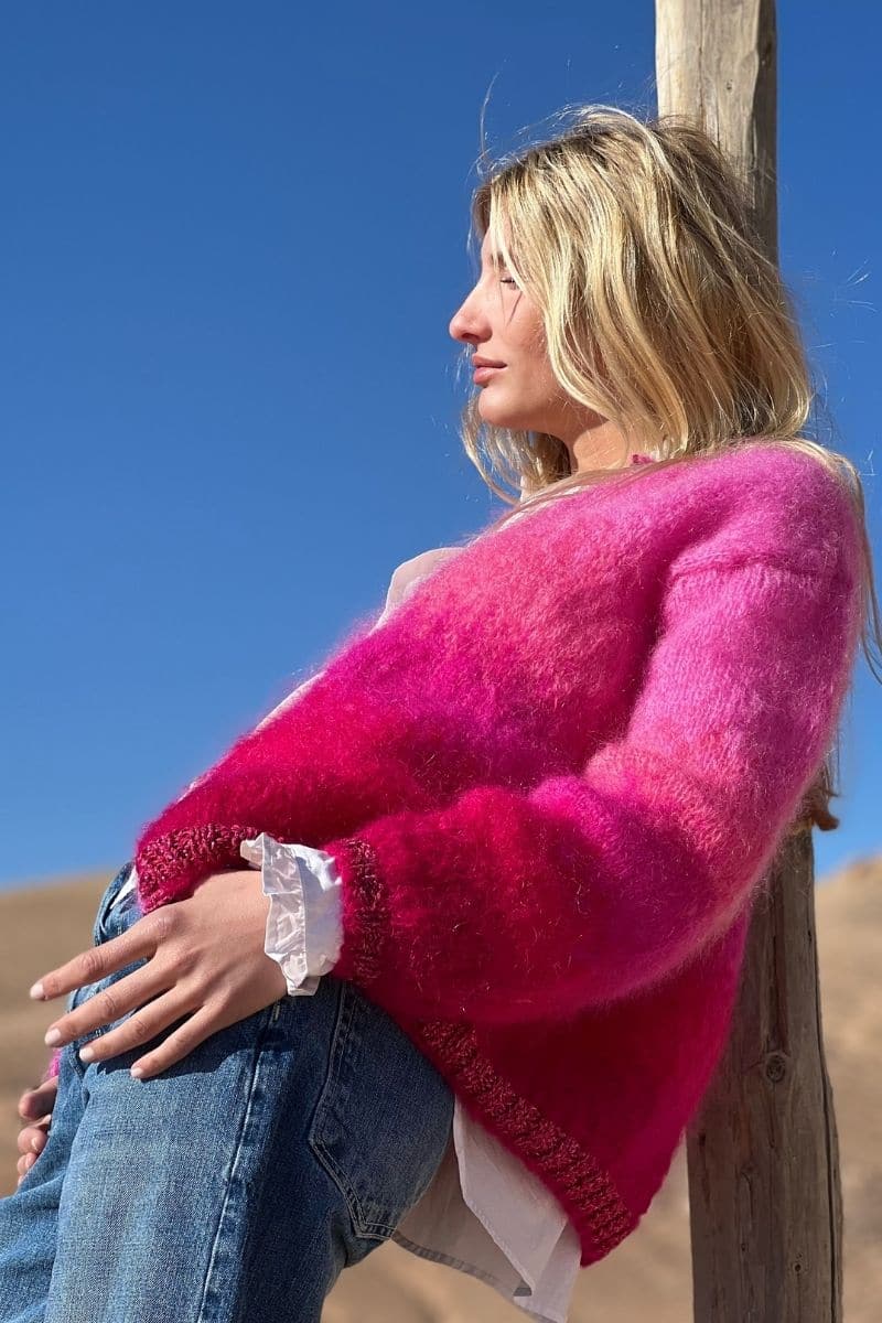 ROSE TIE&DYE MOHAIR GILET