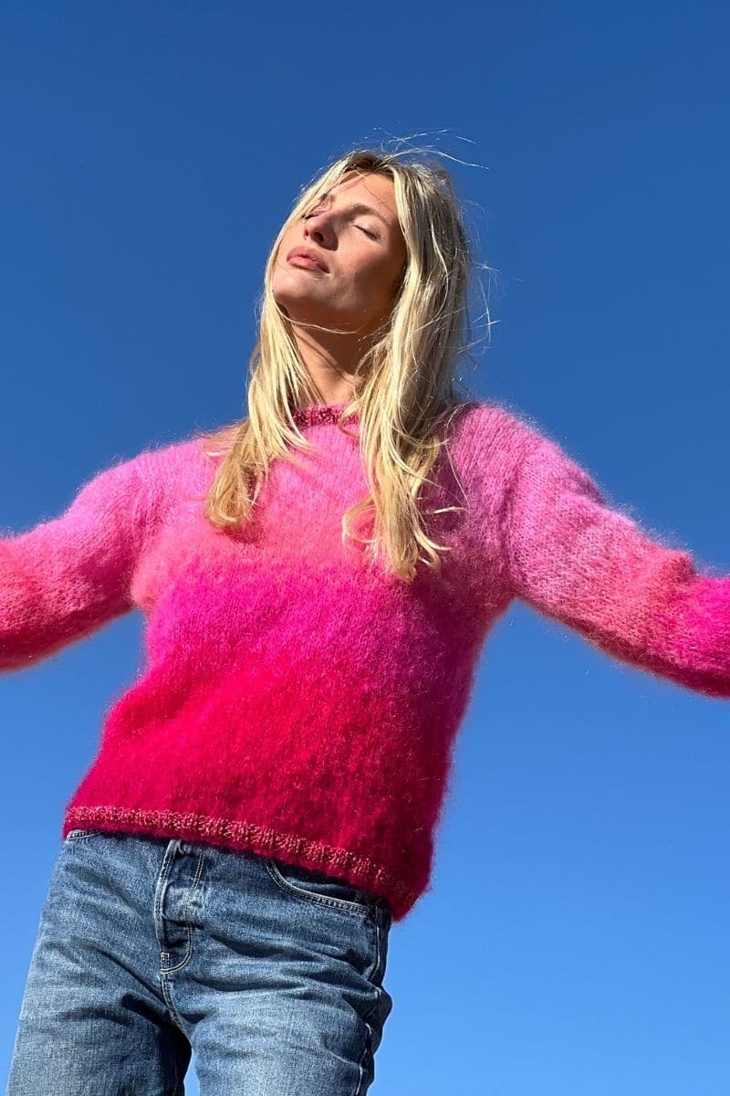 ROSE TIE&DYE PULL MOHAIR SWEATER