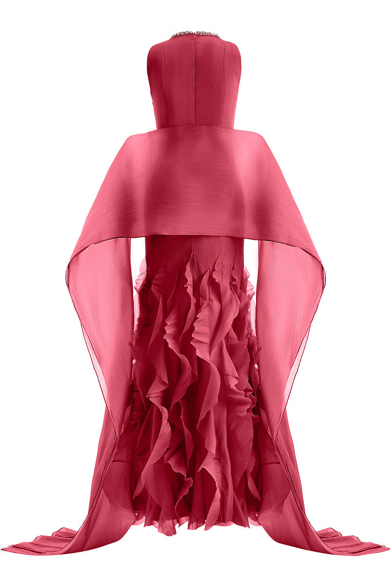 CULT MIA X HAPPY CLOTHING POTTER MERMAID ORGANZA MAXI DRESS IN RED