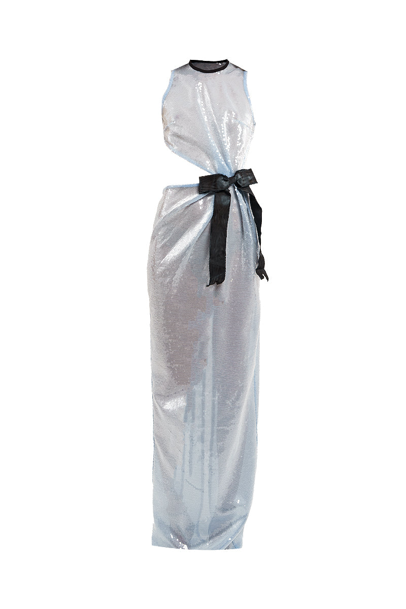 SEQUIN LONG DRESS IN BLUE