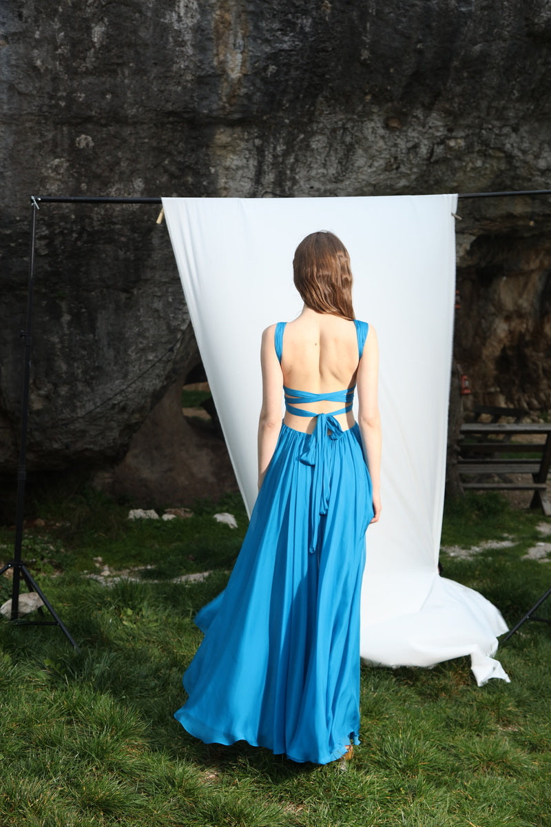 ARIZONA DRESS IN AZURE BLUE