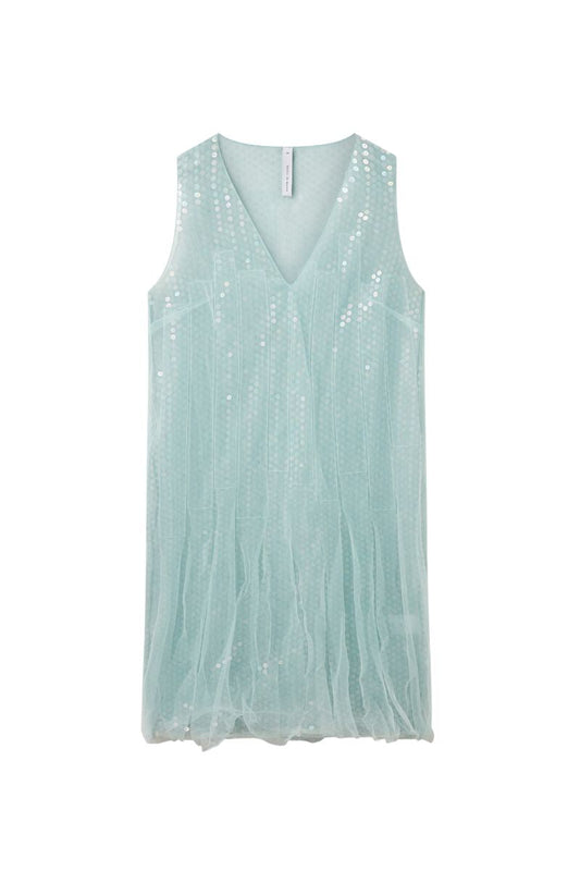 PINA TULLE DRESS IN BLUE MIX