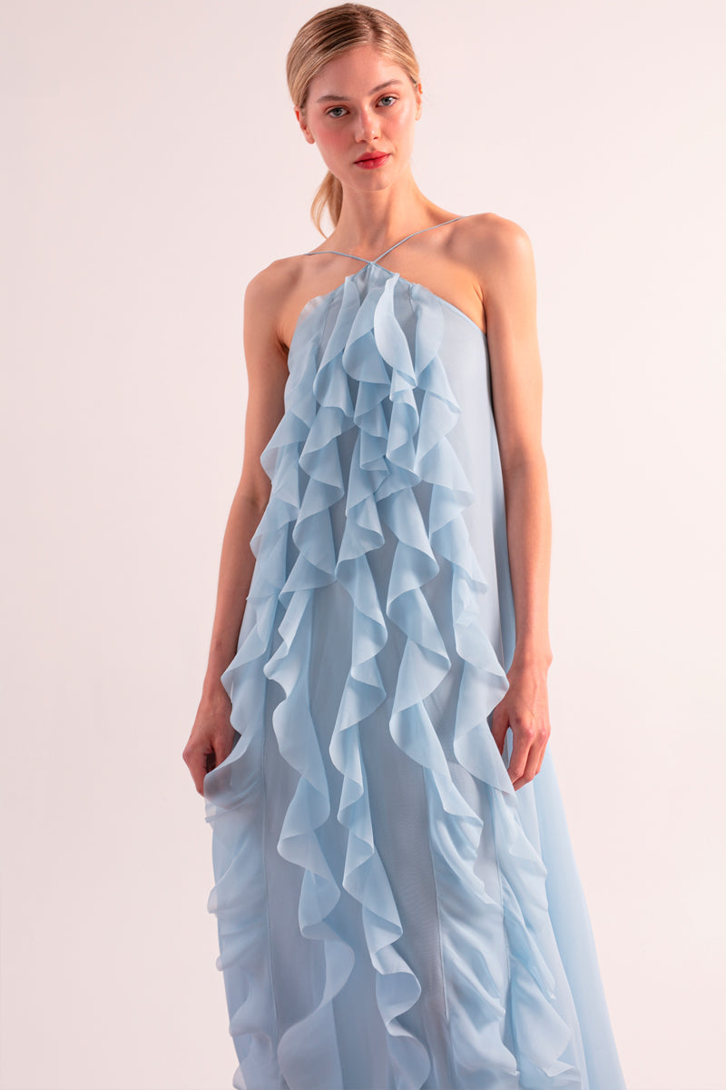 AQUA DRESS IN SKY BLUE
