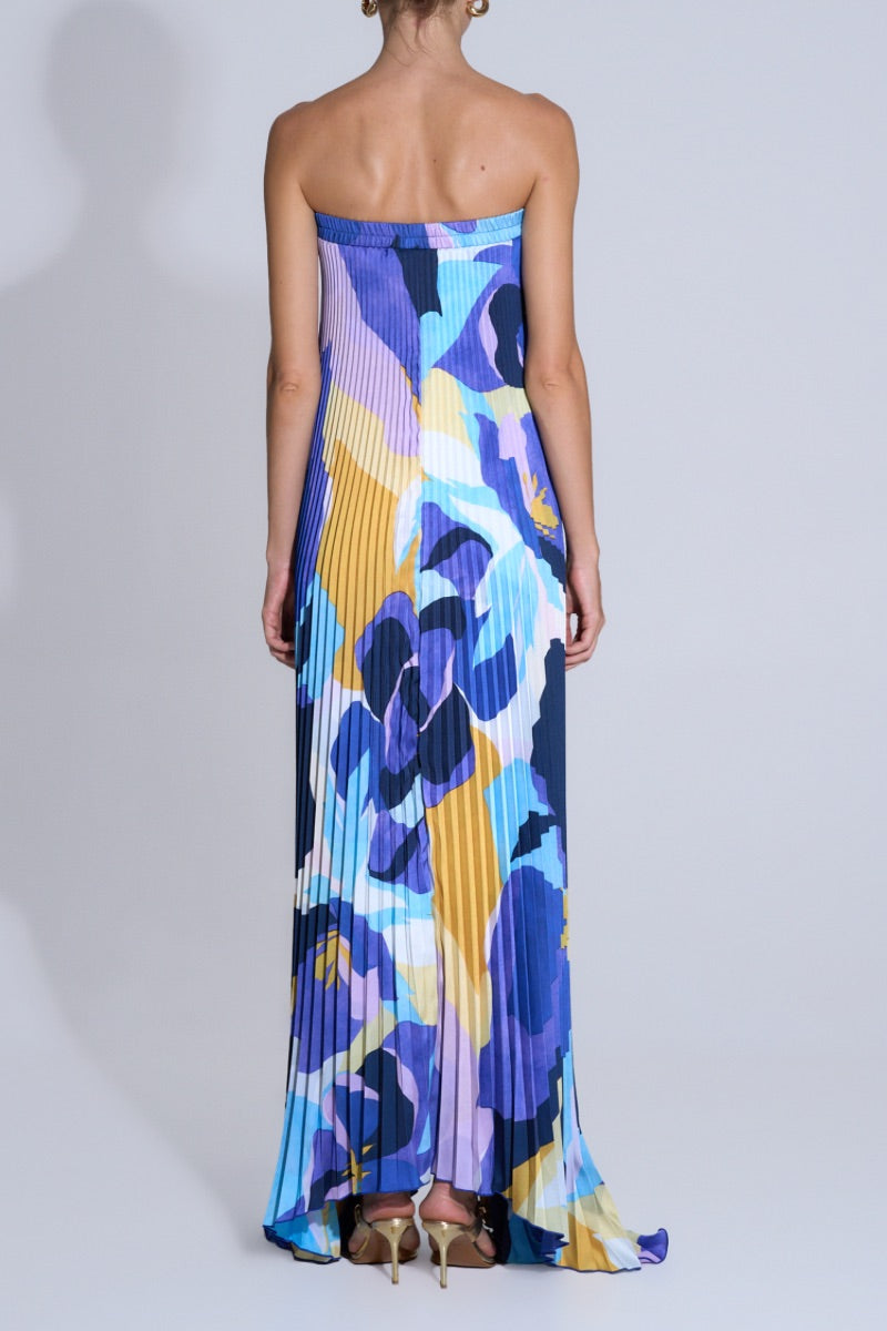 BISOUS STRAPLESS GOWN IN BLUE CALYPSO