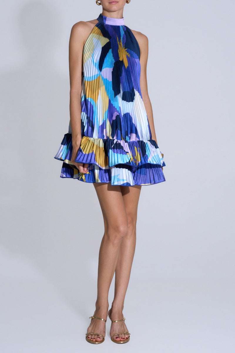 SOLEIL MINI DRESS IN BLUE CALYPSO