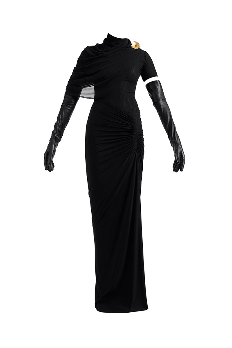 RHEA BLACK MAXI DRESSES
