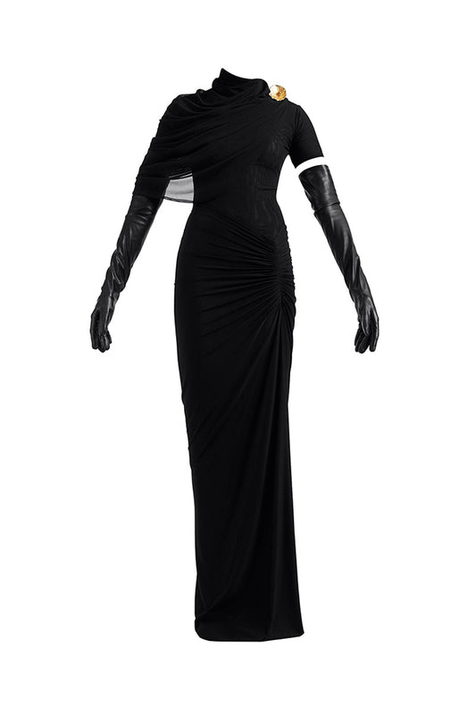 RHEA BLACK MAXI DRESSES