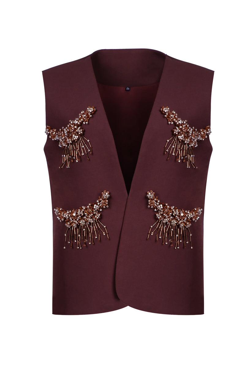 ALORA VEST IN BROWN