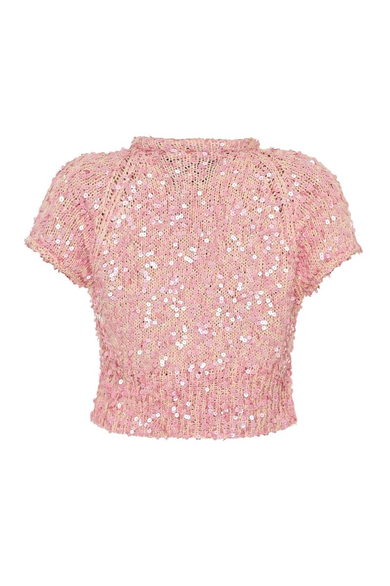 SALUE BOW SWEATER IN PINK