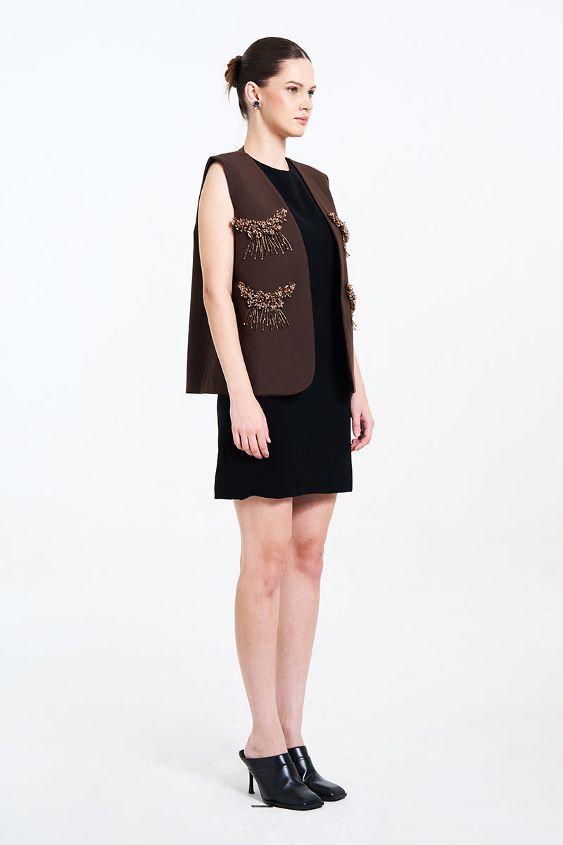 ALORA VEST IN BROWN