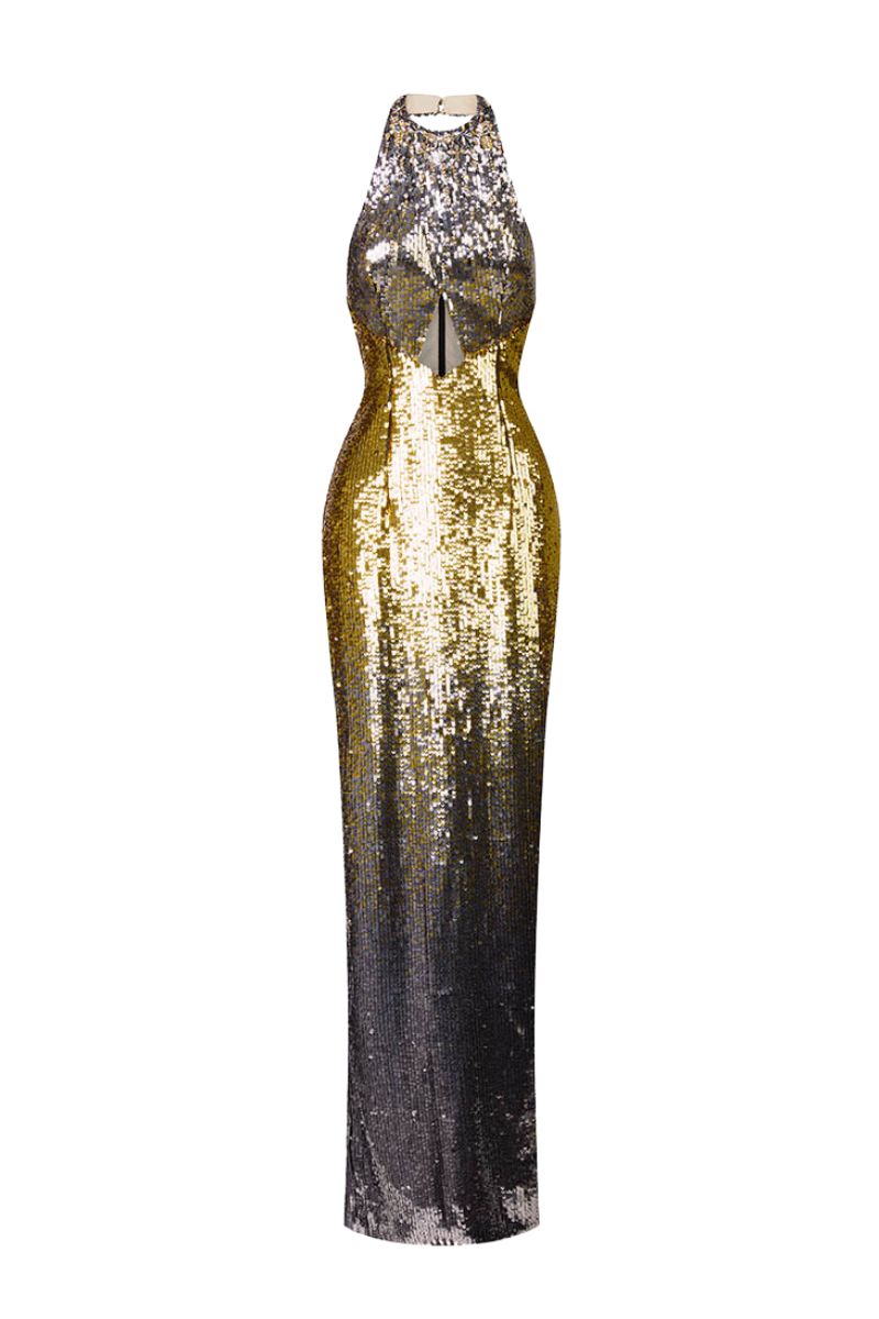 HALTER SEQUIN DRESS