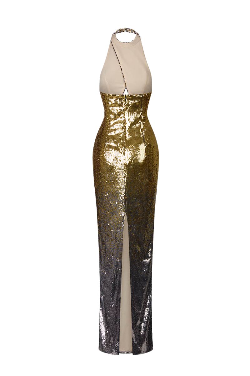 HALTER SEQUIN DRESS