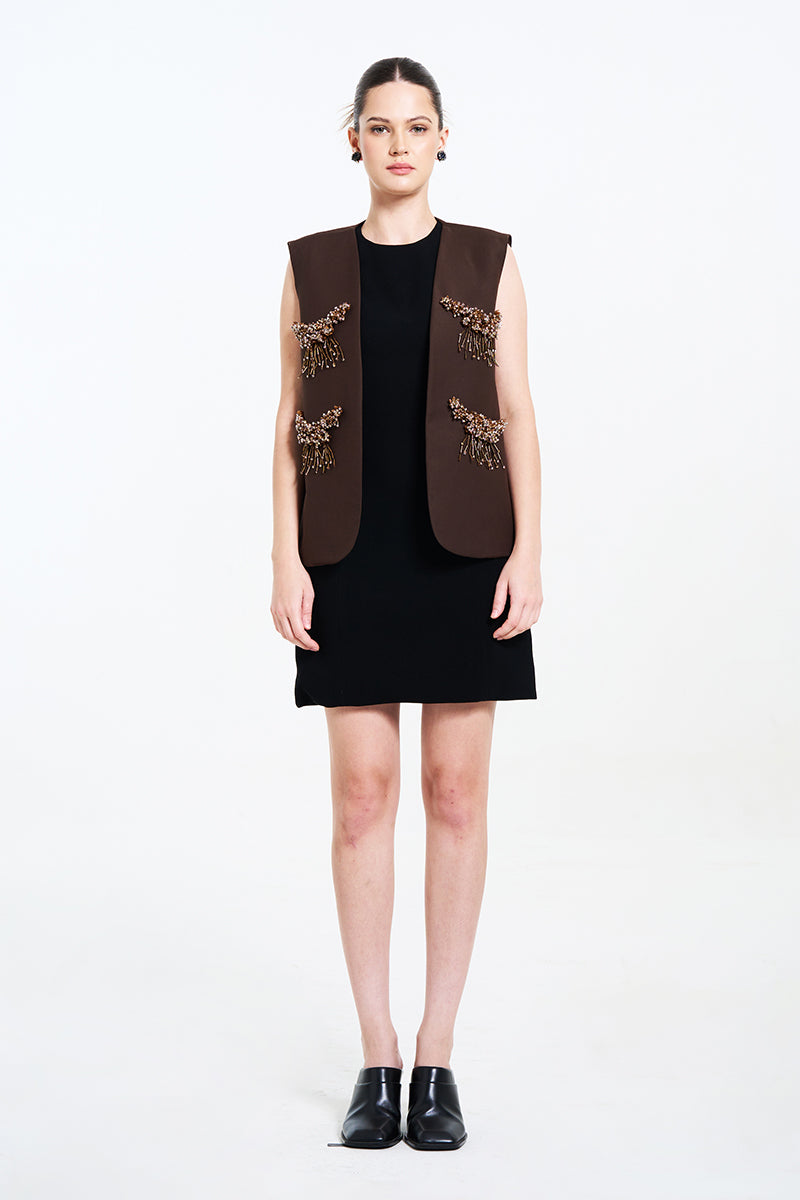 ALORA VEST IN BROWN