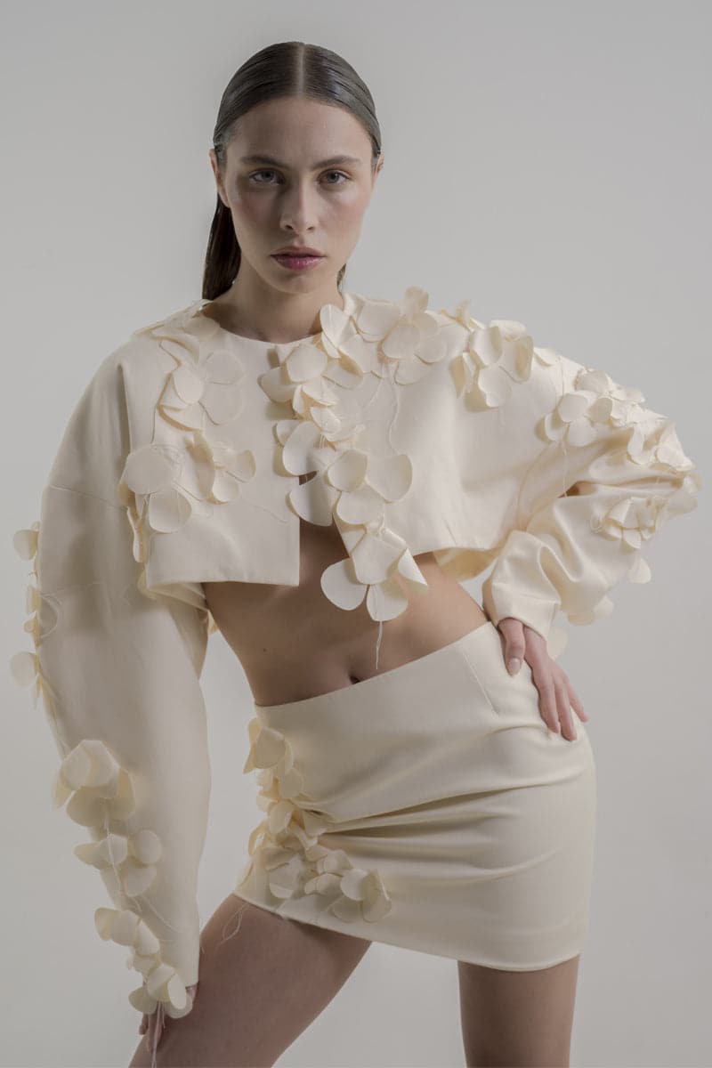 MILKY FLORAL BOLERO