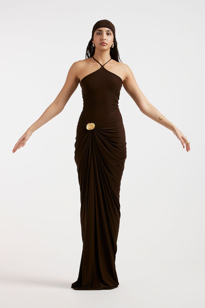 LIORA DRAPED MAXI DRESS