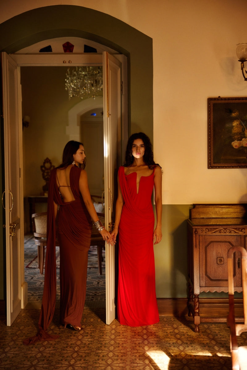 ADRIANA RED MAXI DRESS