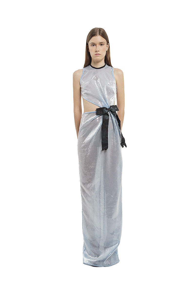 SEQUIN LONG DRESS IN BLUE