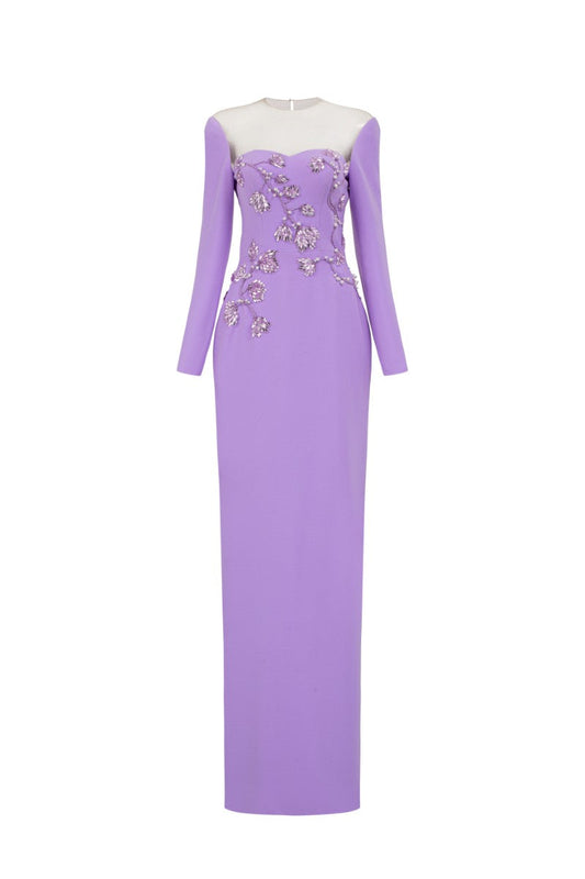 RENÉE CREPE GOWN IN VIOLET