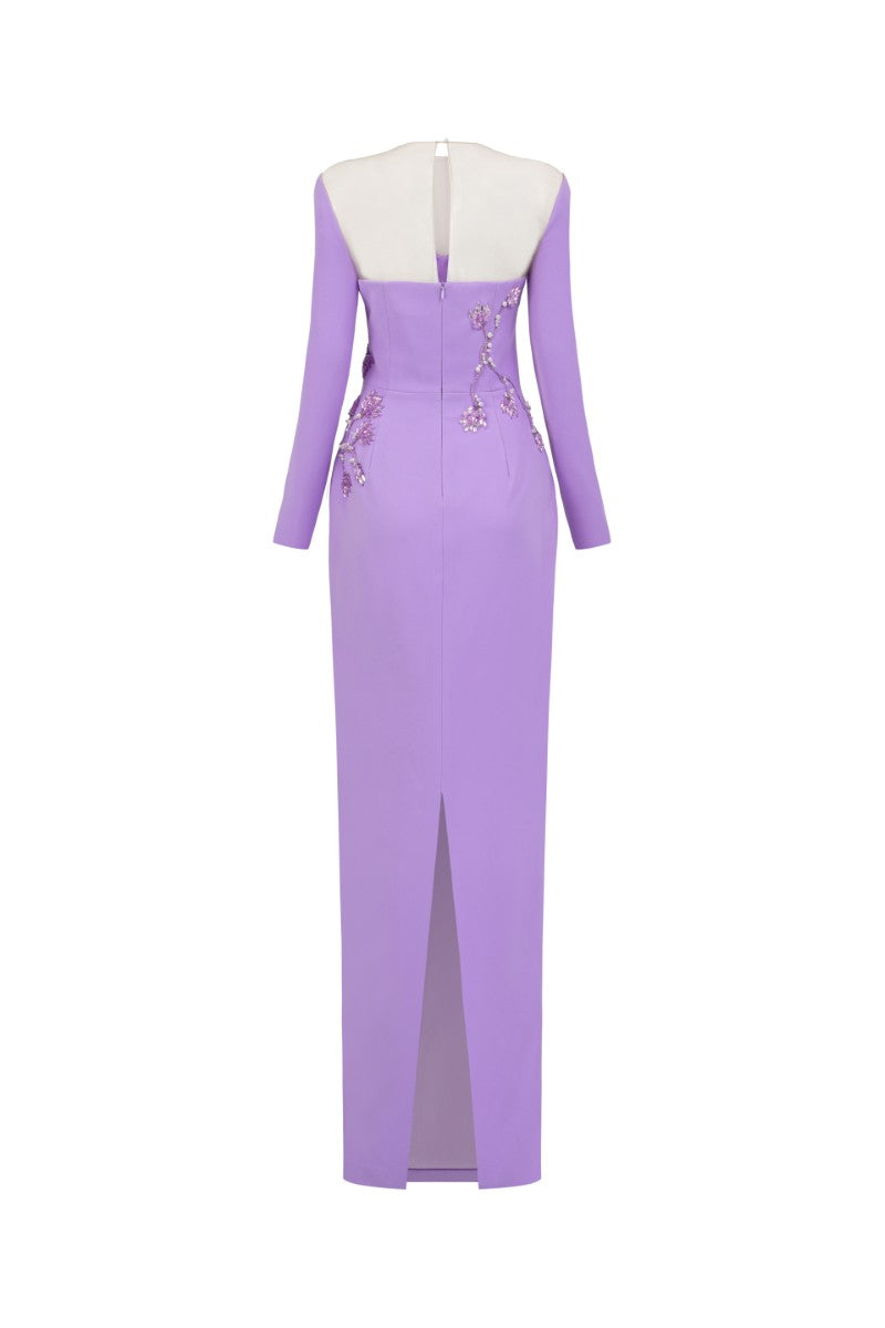 RENÉE CREPE GOWN IN VIOLET