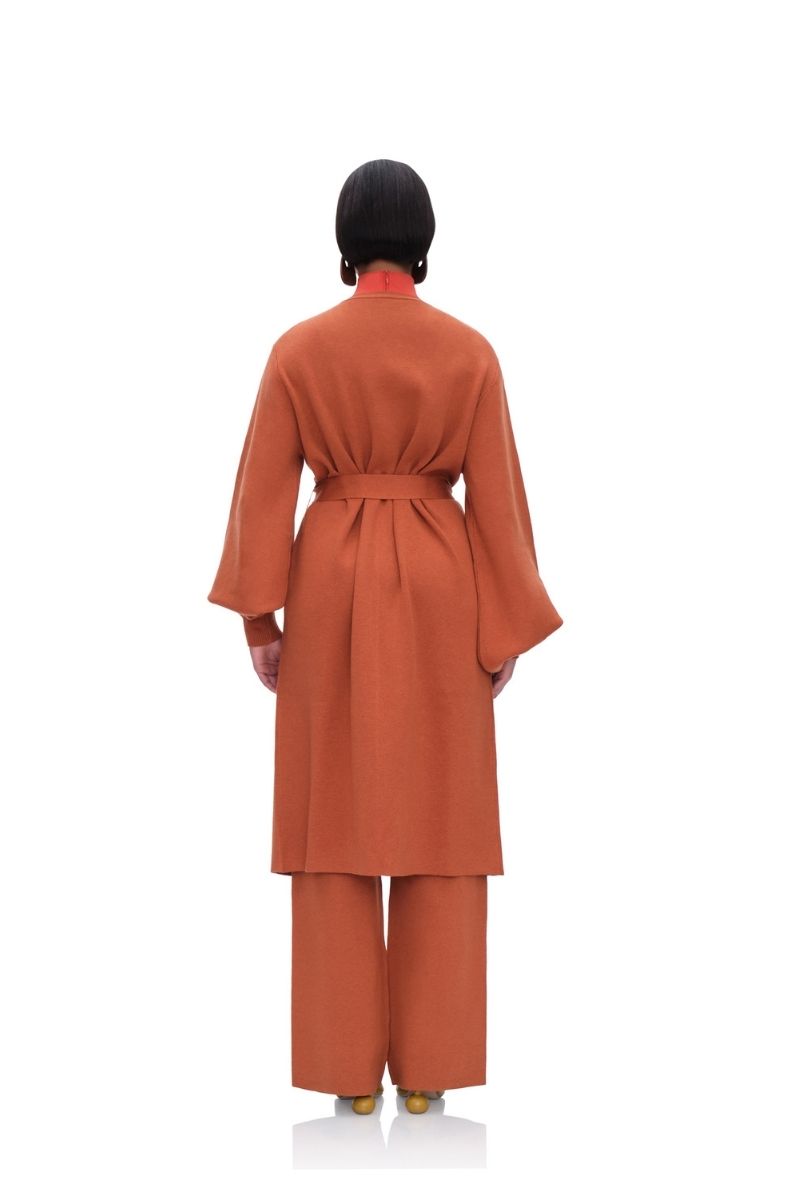 ONA KNIT CARDIGAN IN PUMPKIN