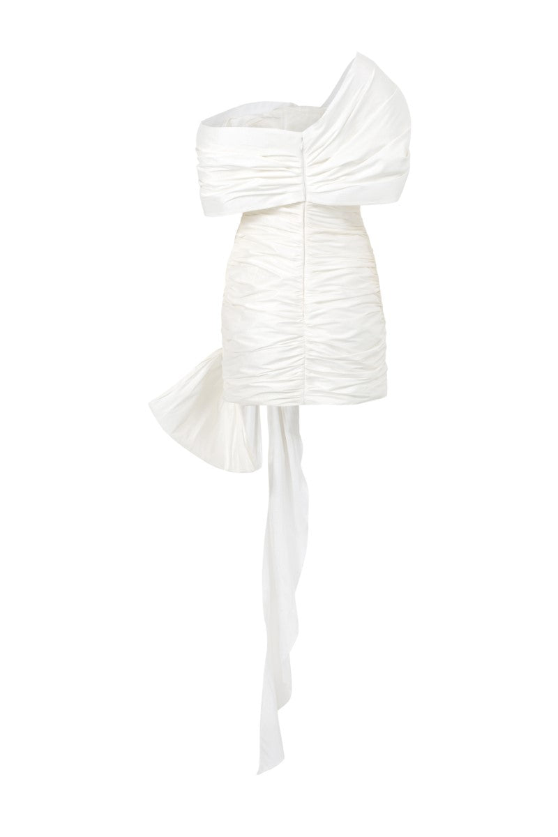 KENDALL TAFFETA CUT OUT DRESS IN WHITE