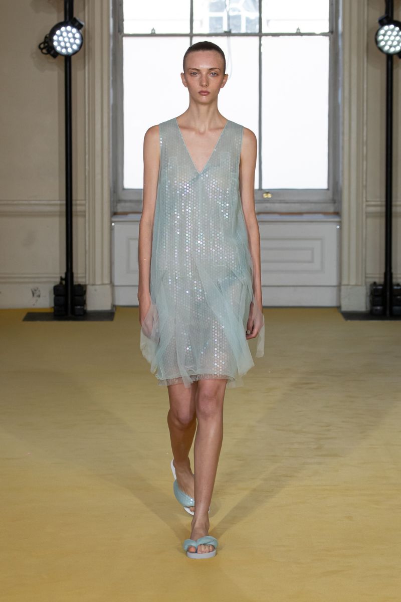 PINA TULLE DRESS IN BLUE MIX