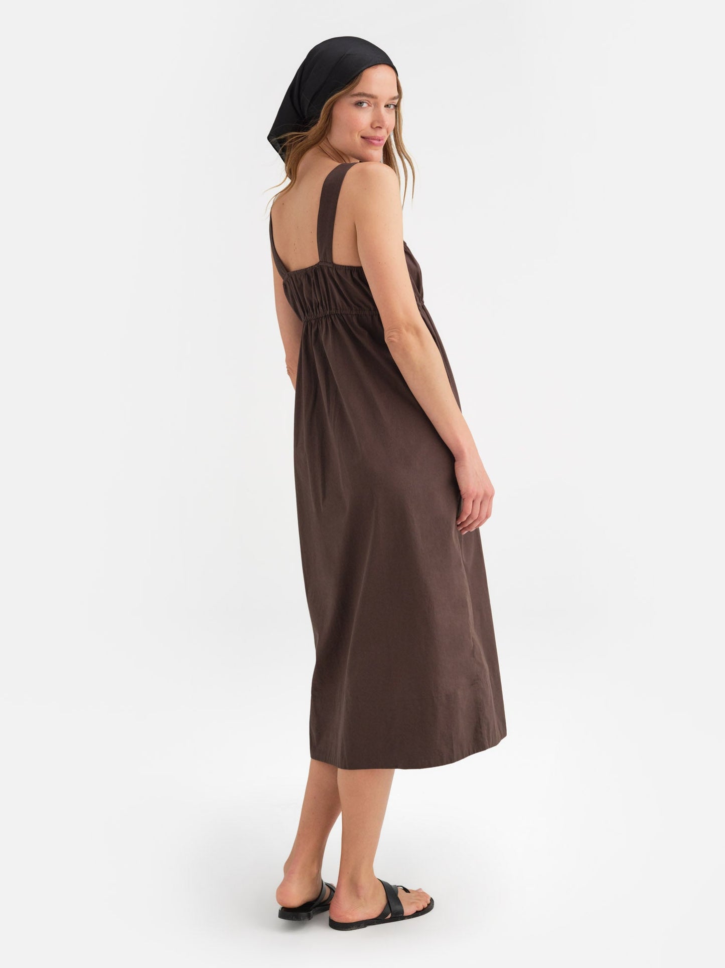 Organic Poplin Pocket Midi Dress
