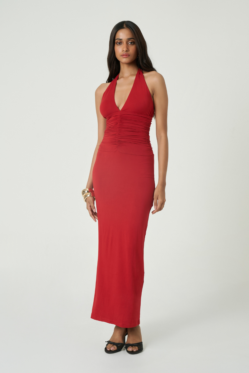 GARDA MAXI DRESS IN CHERRY