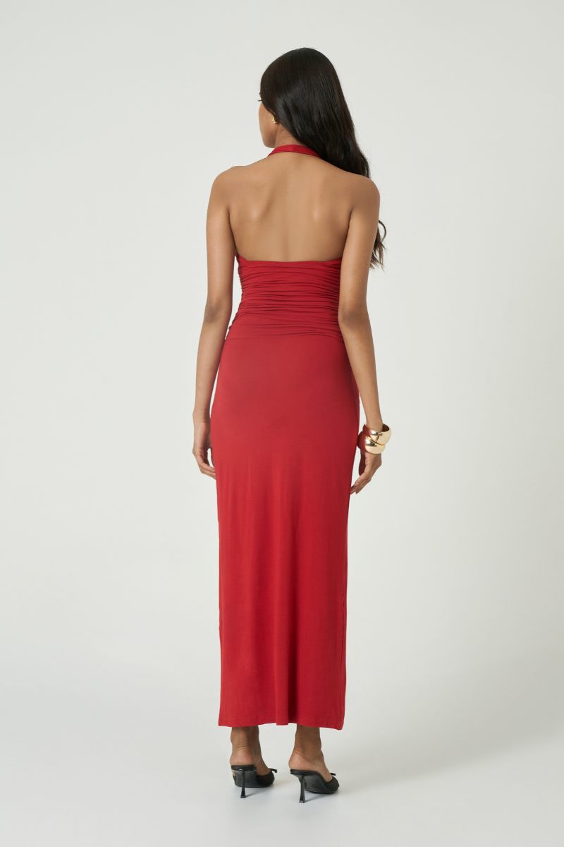 GARDA MAXI DRESS IN CHERRY