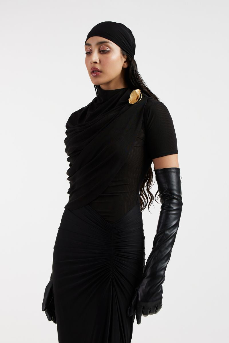 RHEA BLACK MAXI DRESSES